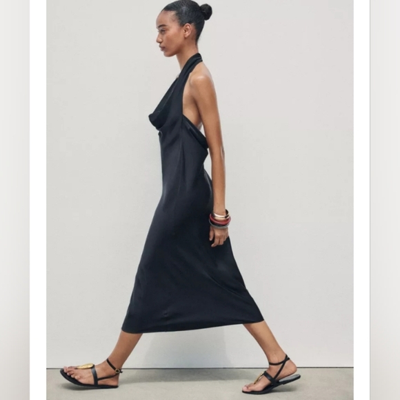 Zara Asymmetric Satin Dress - Picture 5 of 8